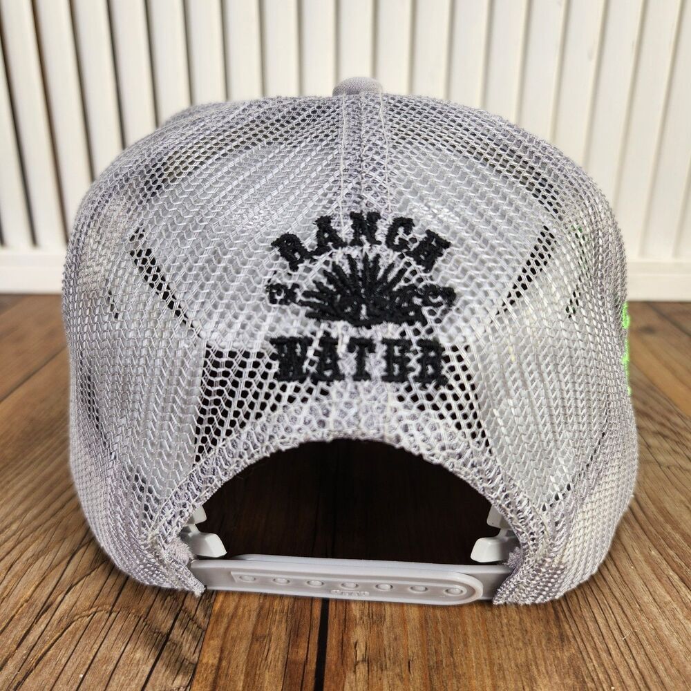 Seager SR Rope Trucker Hat Gray Mesh Snapback "Not My First Rodeo" Ranch Water - Picture 5 of 10